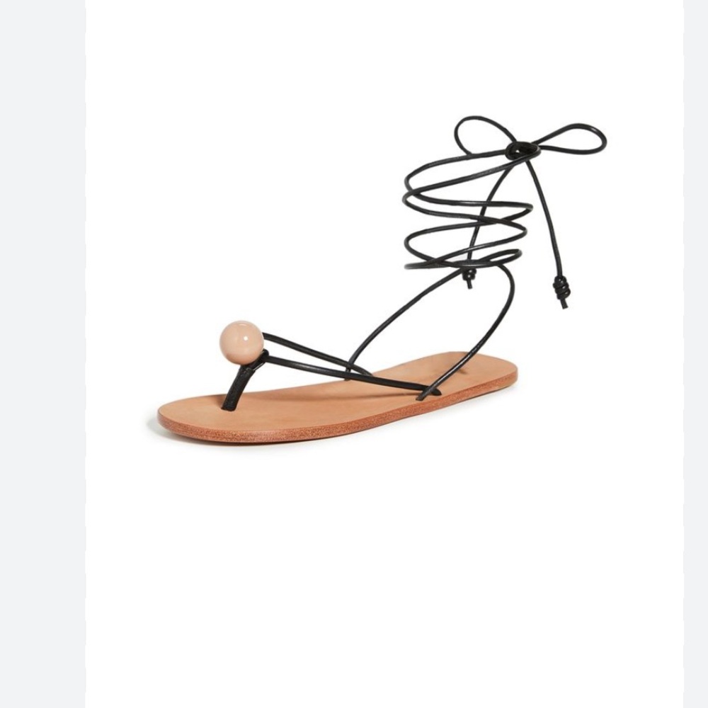 Ulla Johnson Elaine Sphere Detail Ankle Wrap Sandals | size 37